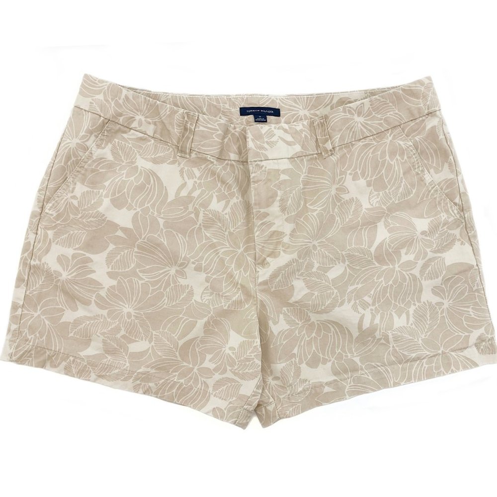 TOMMY HILFIGER Women's Flat Front Floral Print Shorts - NEW